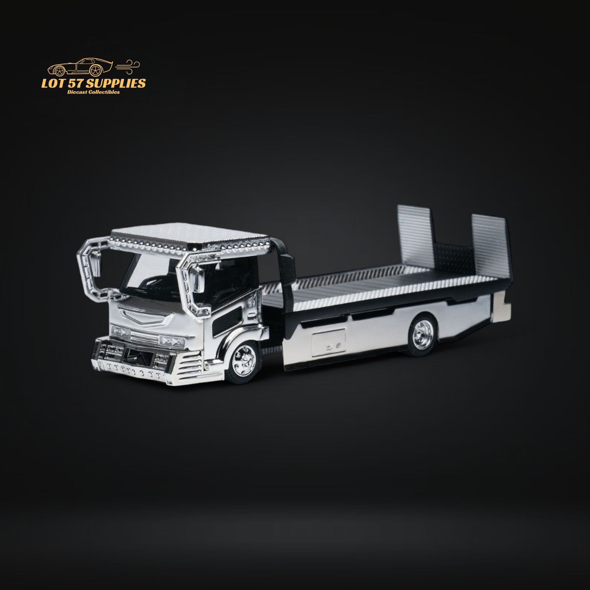 MicroTurbo Dekotora Flatbed Tow Truck With Stickers 1:64 Main image