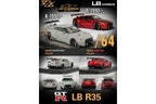 Error404 LB-Works Nissan Skyline GT-R R35 Fighter Grey / Candy Red Limited to 299 Pcs Each 1:64 - Collectors World Toys