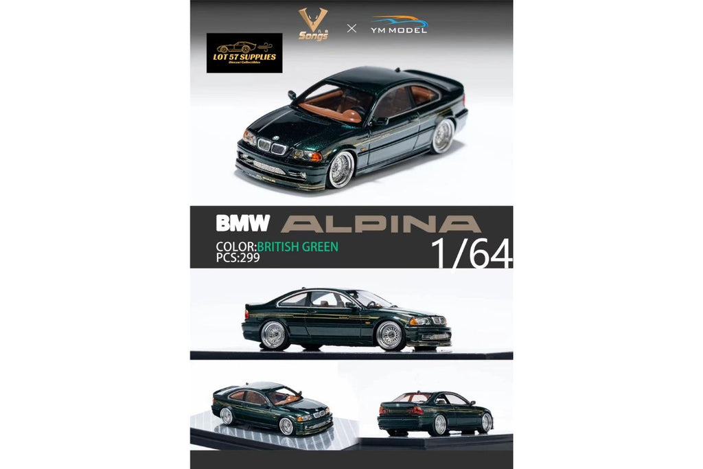 YM Model x SONGS BMW E46 Alpina B3 in British Green Limited to 299 Pcs 1:64 - Collectors World Toys