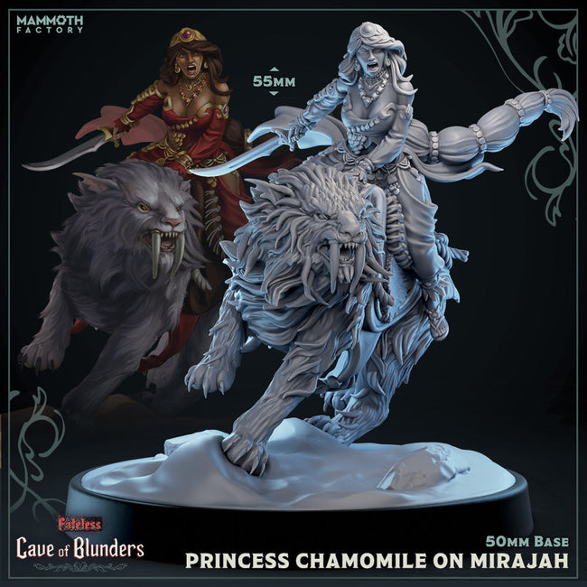 Princess Chamomile on Mirajah (Female Human Assassin with Tiger Mount) Hover Image