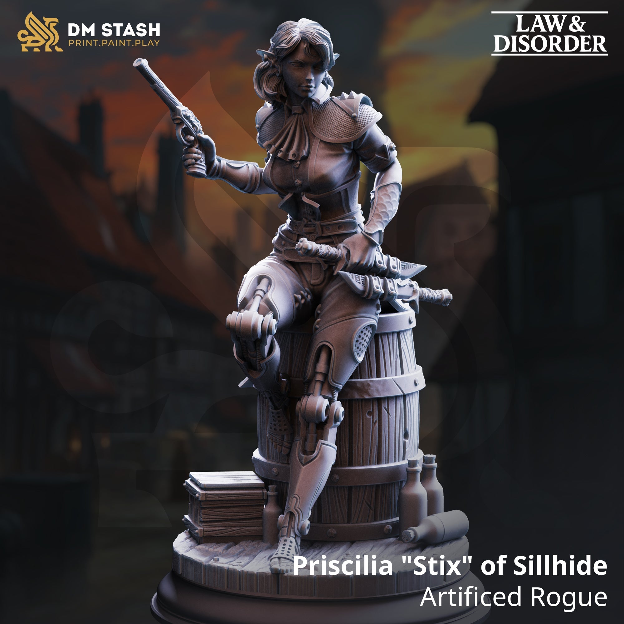 Priscilia "Stix" of Sillhide, Artificed Rogue (Female Elf Gunslinger) Main image