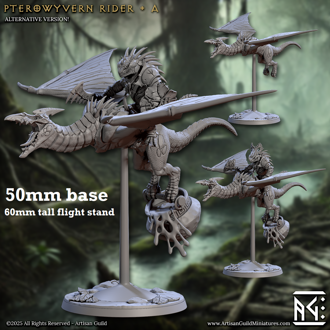 Pterowyvern Rider: Sculpt A (Pterodactyl Cavalry Unit)