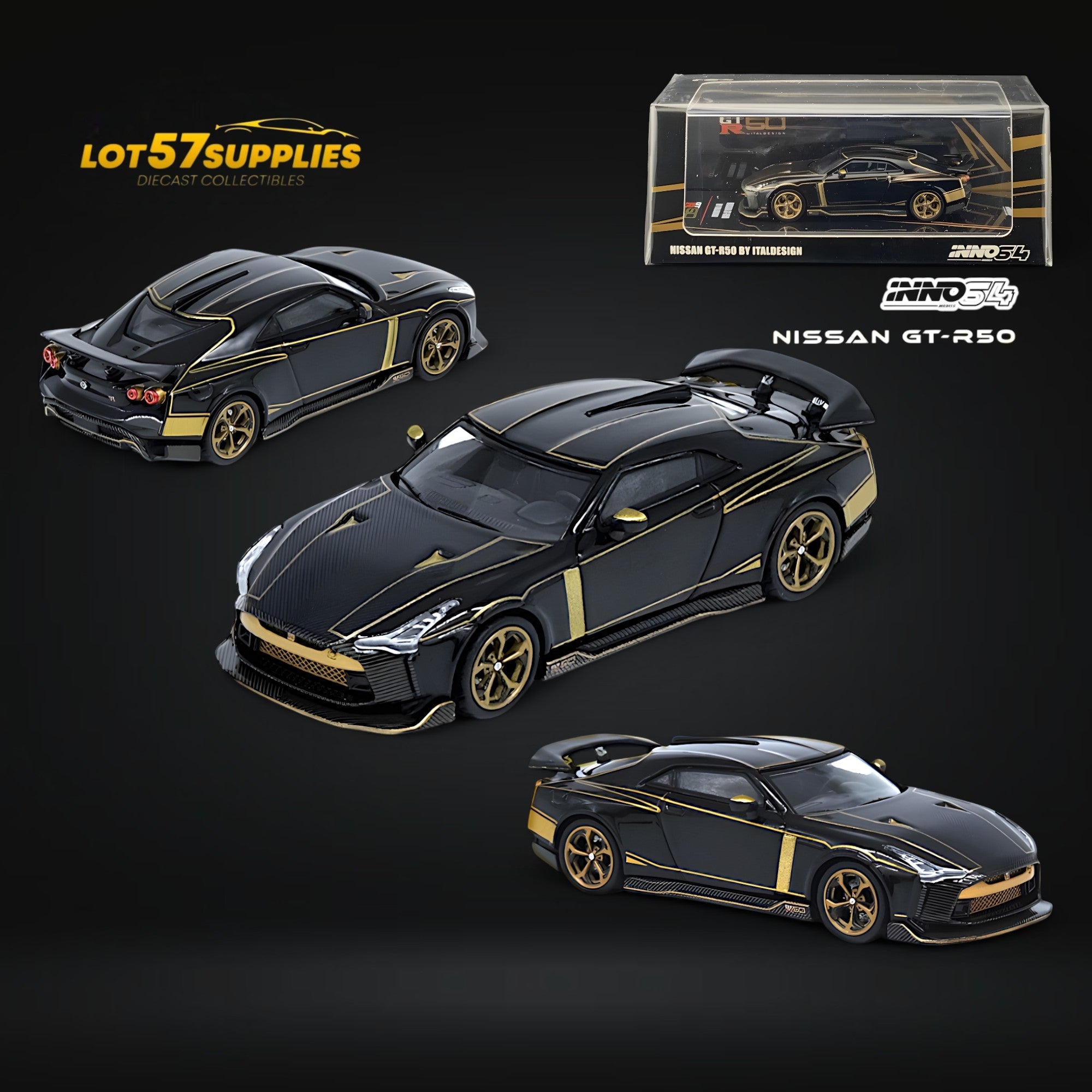 Inno64 NISSAN GT-R50 By ITALDESIGN Black 1:64 Main image