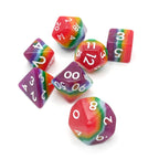 Rainbow Redux - 7 Piece DnD Dice Set | Acrylic RPG Gaming Dice - Collectors World Toys