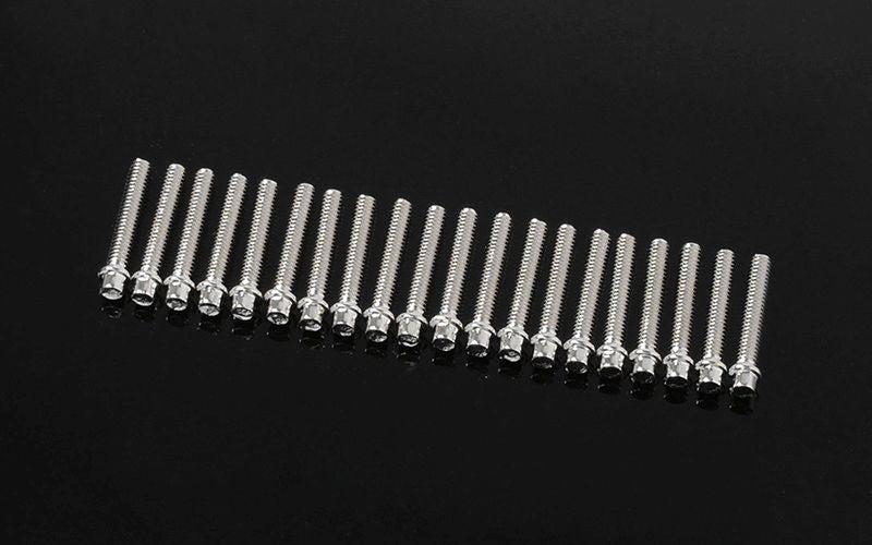 Miniature Scale Hex Bolts (M2 x 12mm) (Silver)