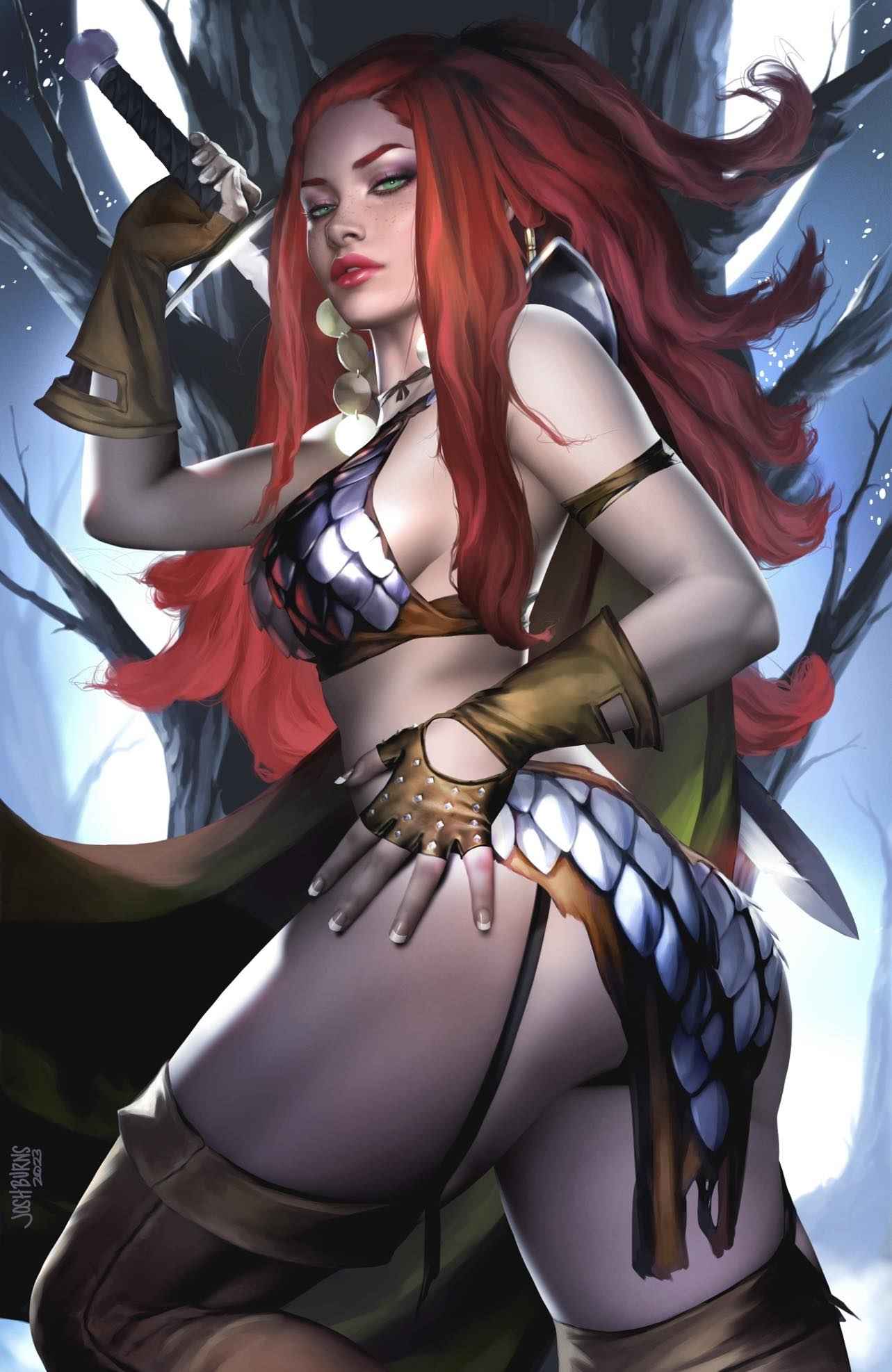 RED SONJA #8 (JOSH BURNS EXCLUSIVE VIRGIN VARIANT A) COMIC BOOK ~ Dynamite Main image
