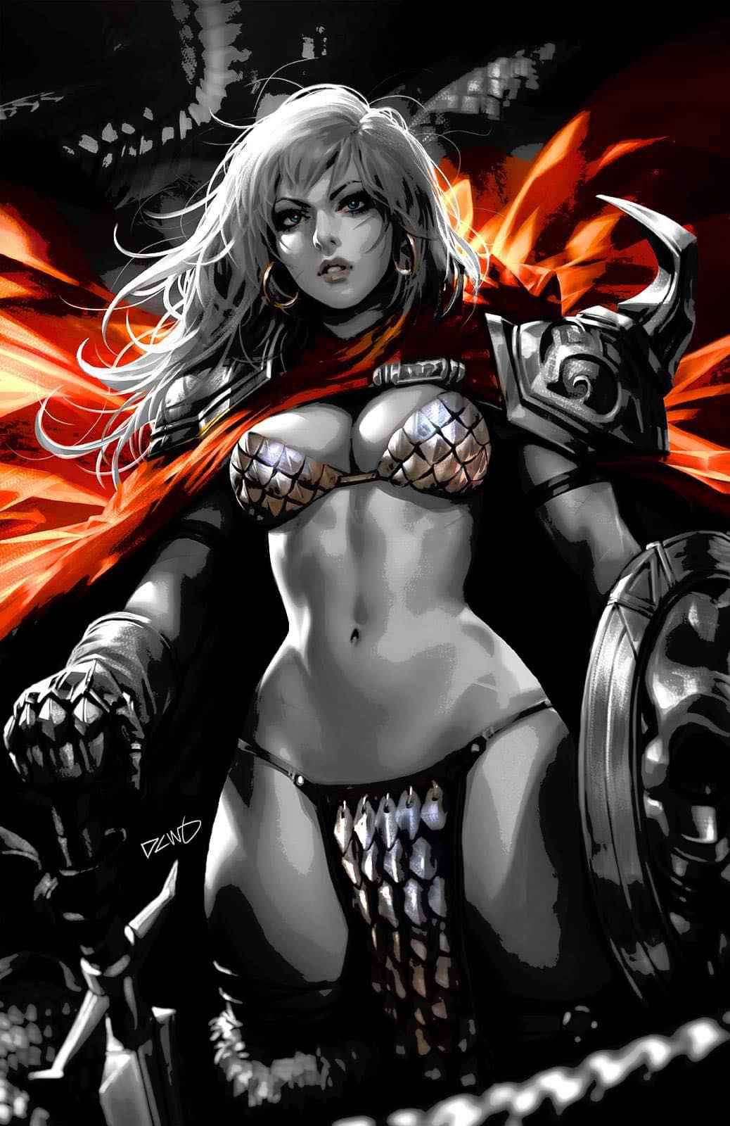 RED SONJA #8 (DERRICK CHEW EXCLUSIVE COLOR SPLASH VIRGIN VARIANT)(LMTD 333 w/COA) Main image