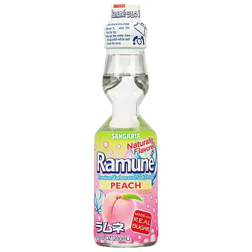 Ramune Peach Flavor (1 Bottle) - Collectors World Toys Hover Image