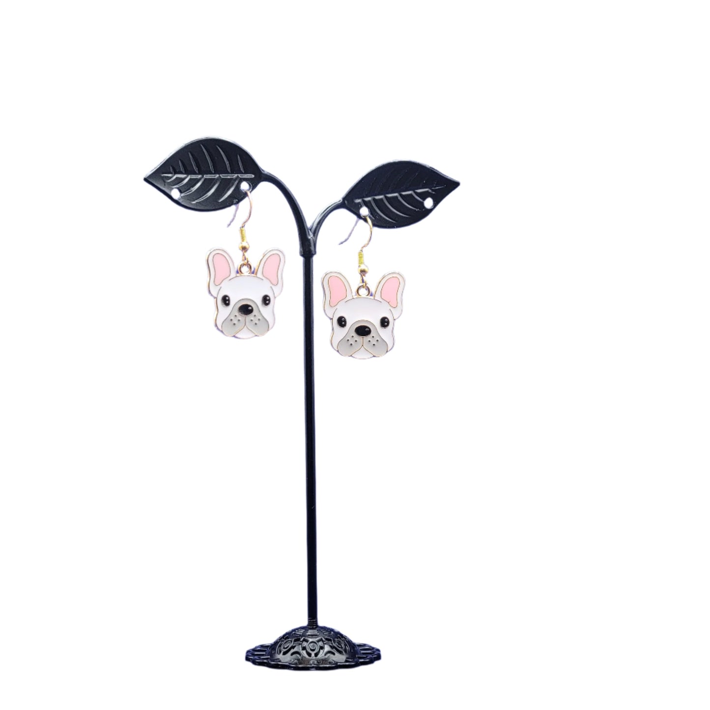 White dog earrings