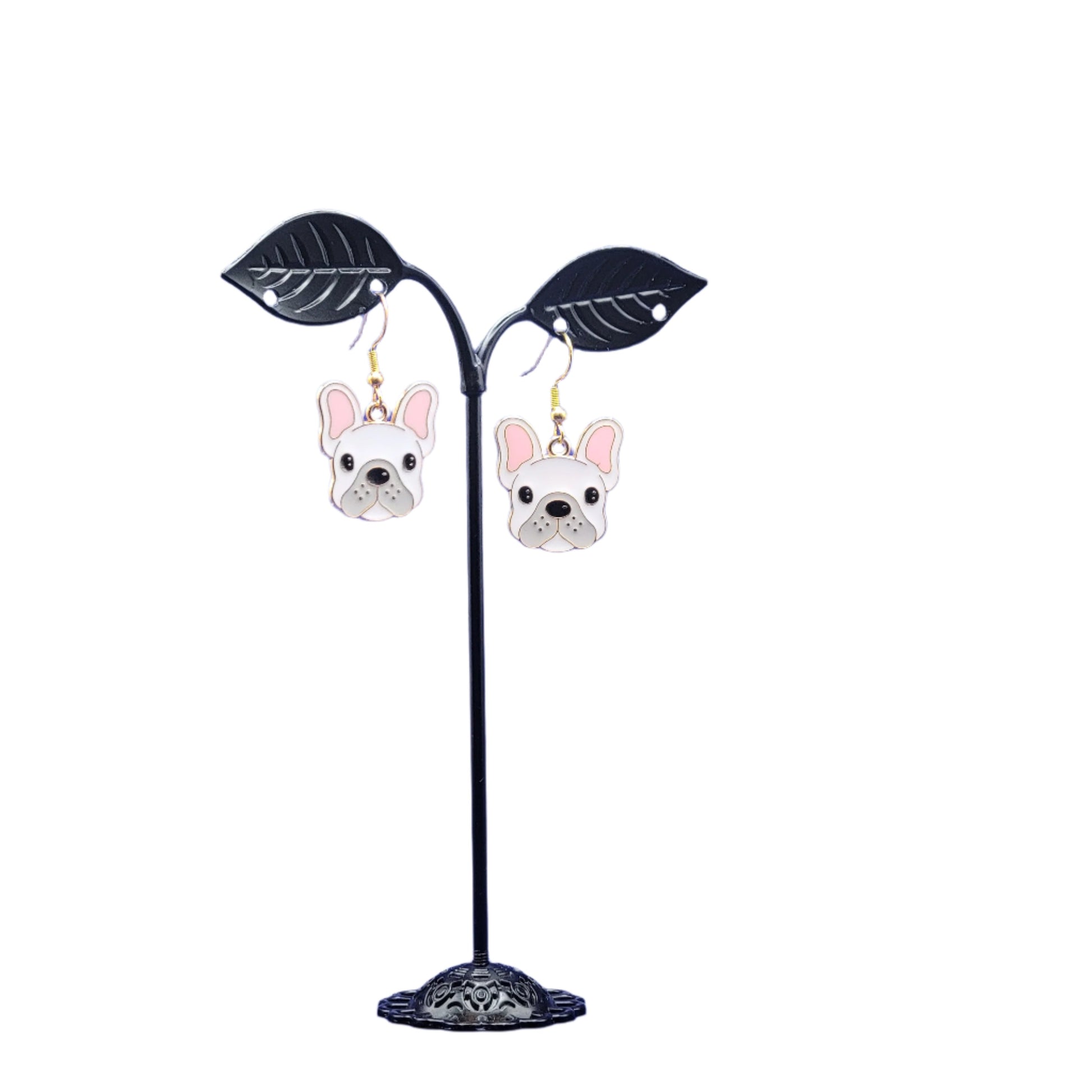 White dog earrings