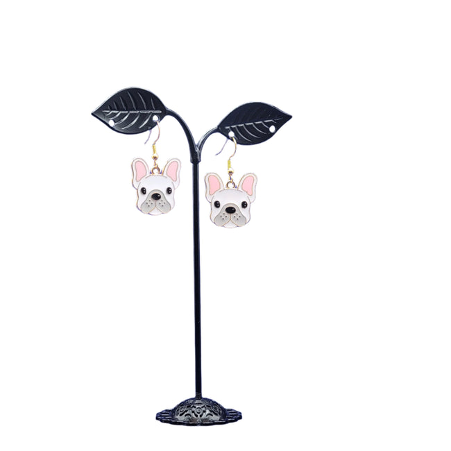 White dog earrings Hover Image