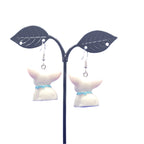 White dog earrings