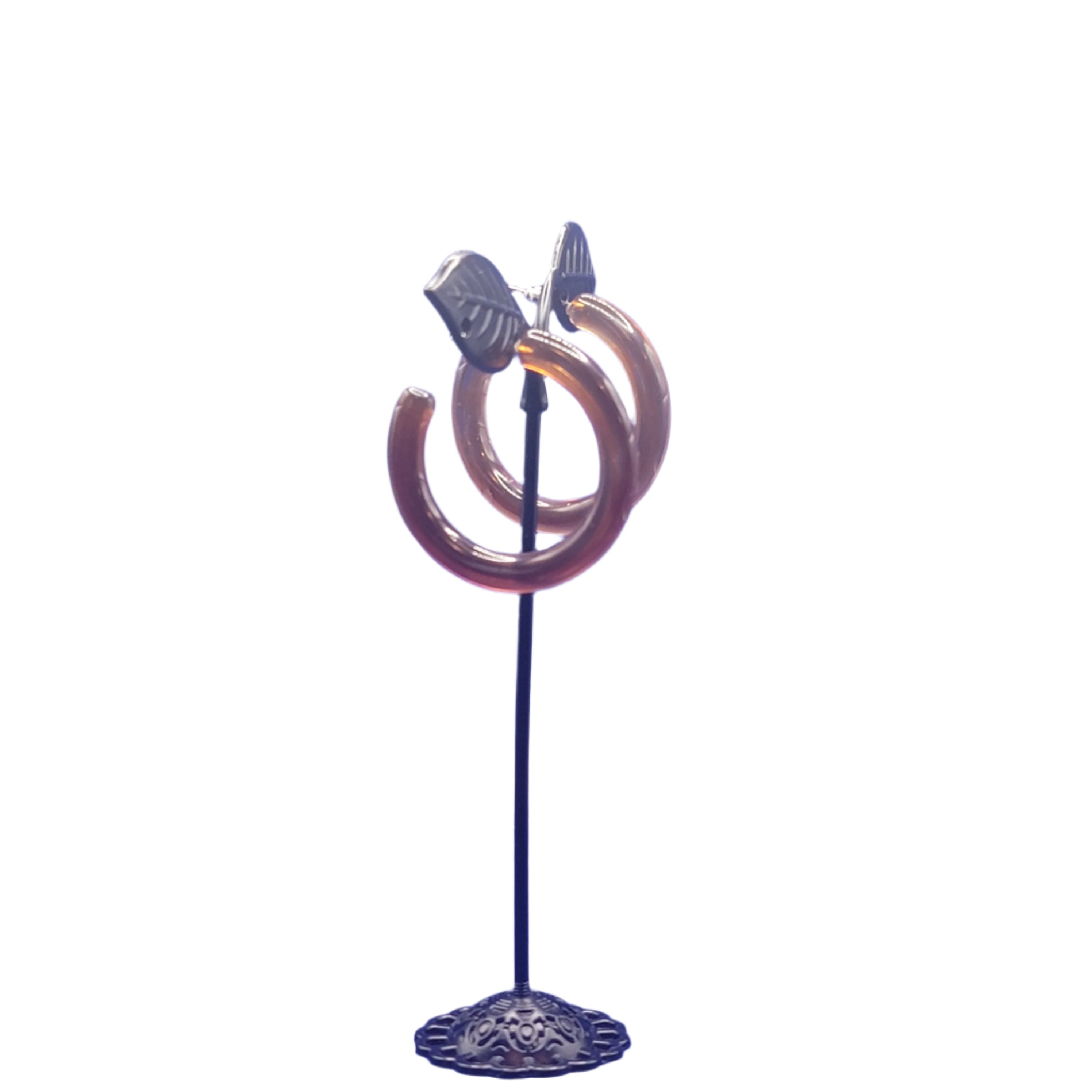 Brown hoop earrings Secondary image