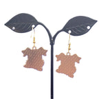 Grey and white dog earrings