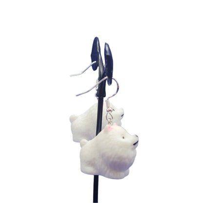 White dog earrings