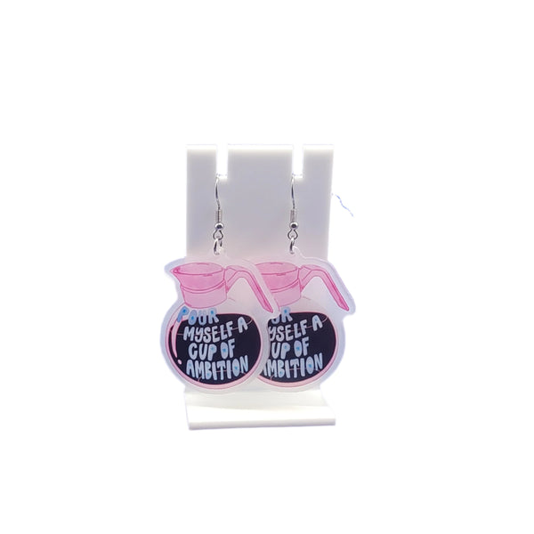 Coffee pot earrings