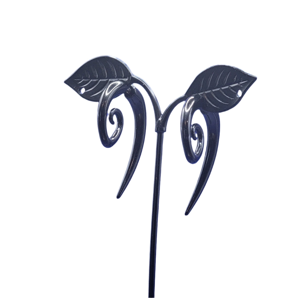 black curlicue earrings