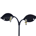 light green crystals earrings