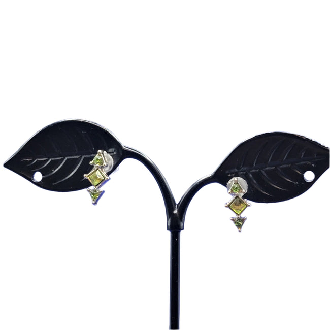 light green crystals earrings Hover Image