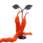 Orange Fuzzy Worm Earrings