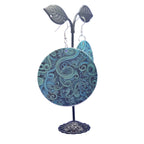 green and blue swirling pattern earrings