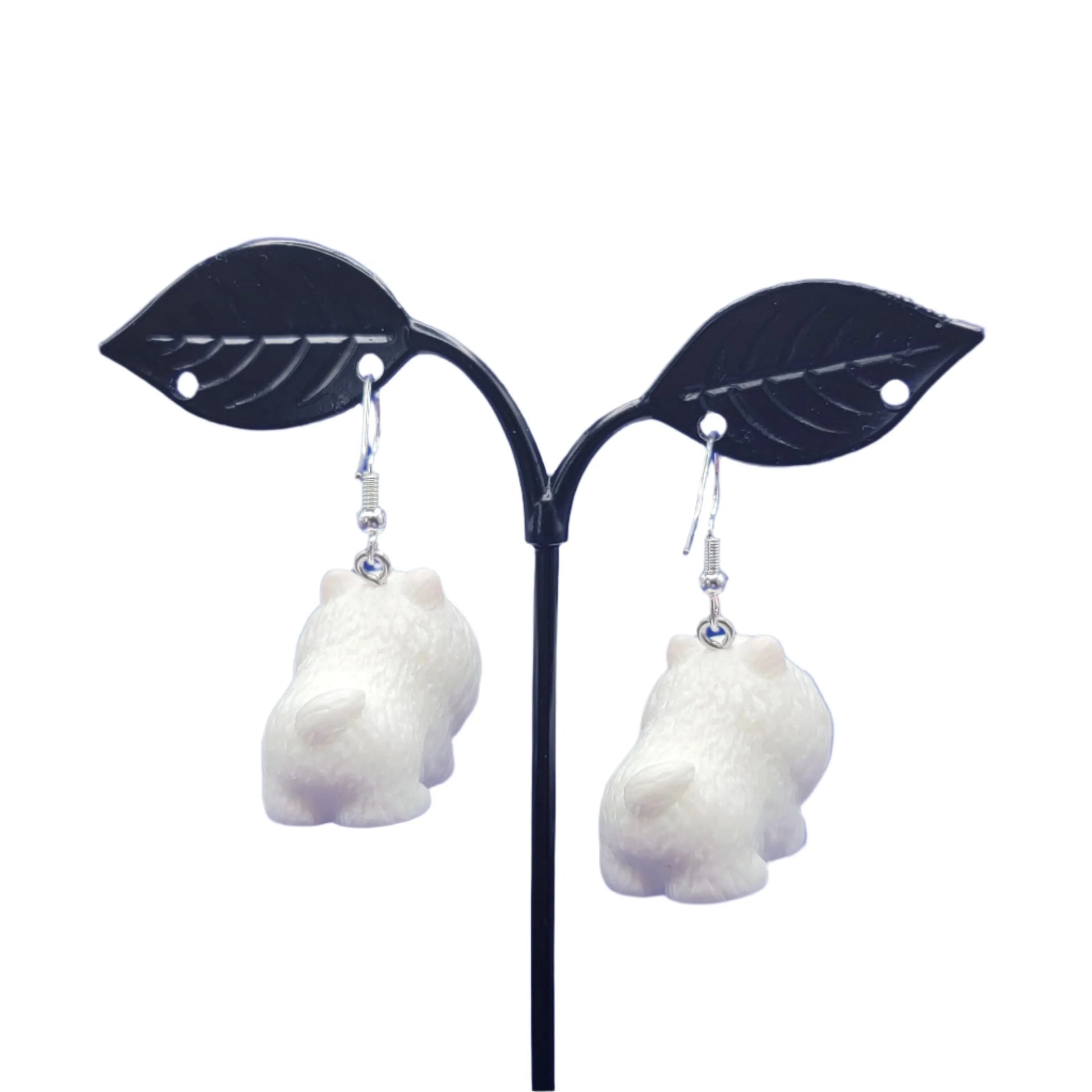 White dog earrings