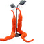 Orange Fuzzy Worm Earrings