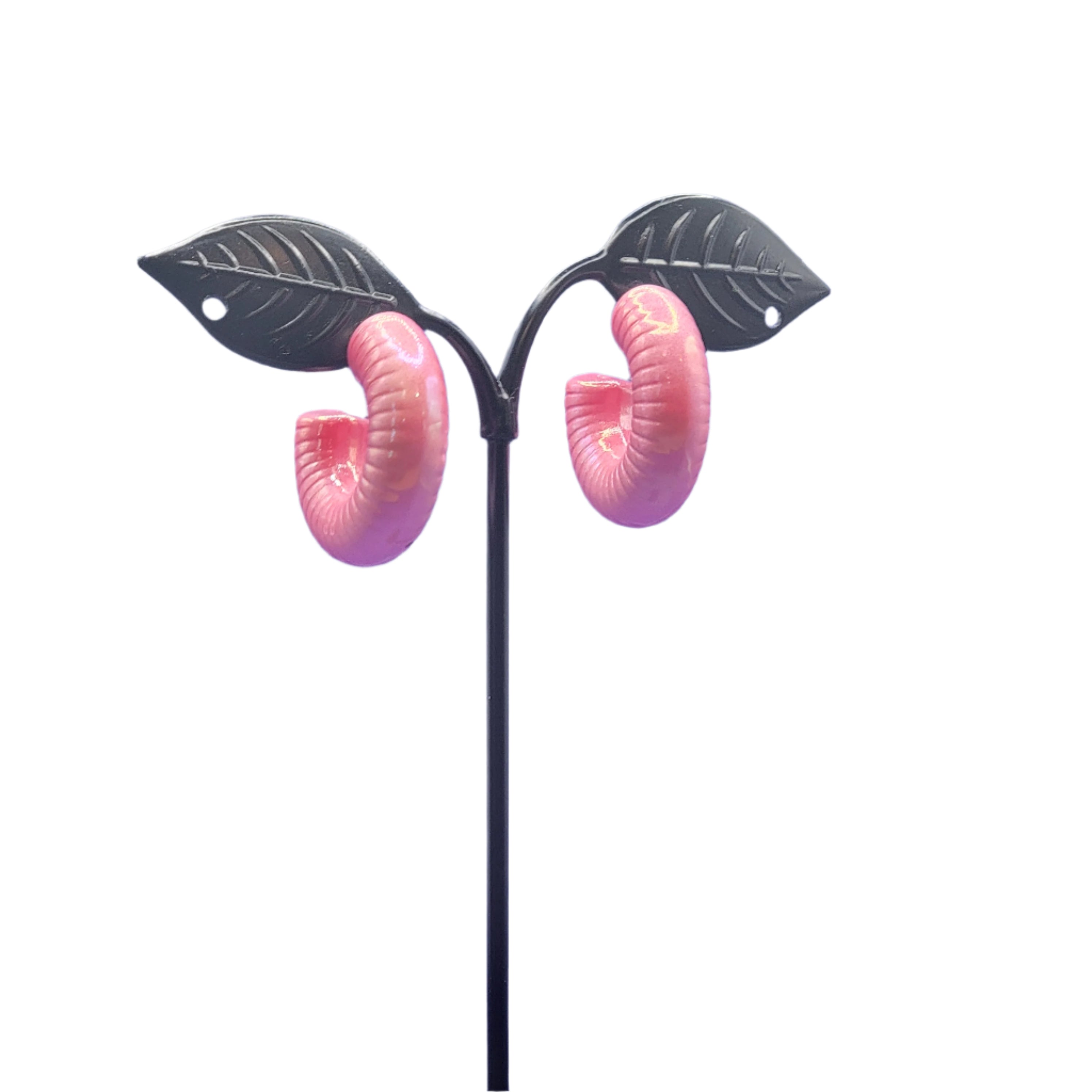 Pink hoop earrings Main image