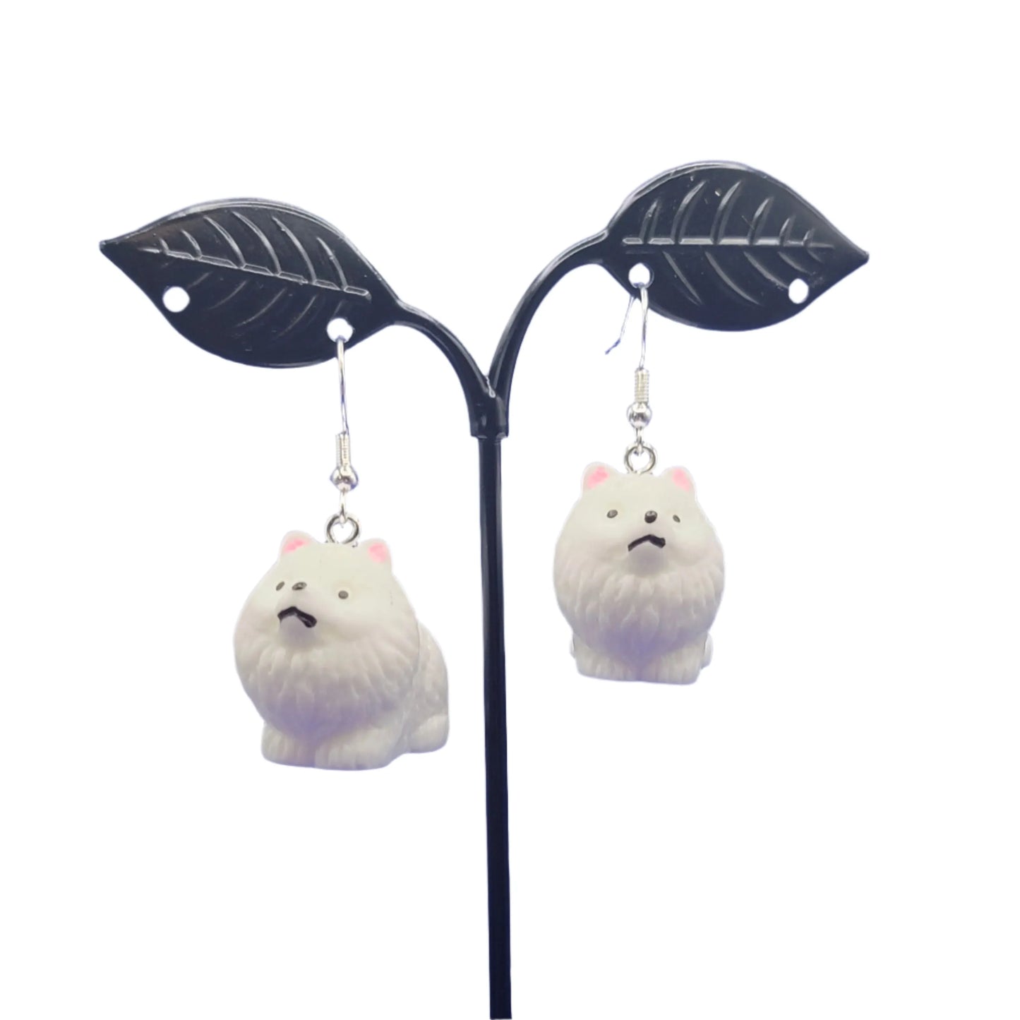 White dog earrings