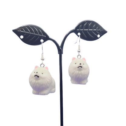 White dog earrings