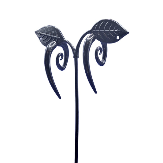 black curlicue earrings