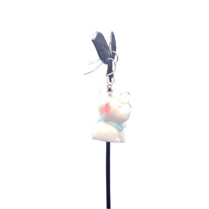 White dog earrings