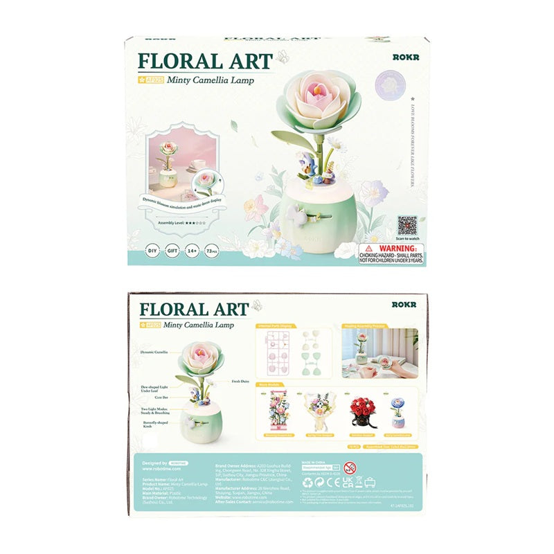 Floral Art Minty Camellia Lamp