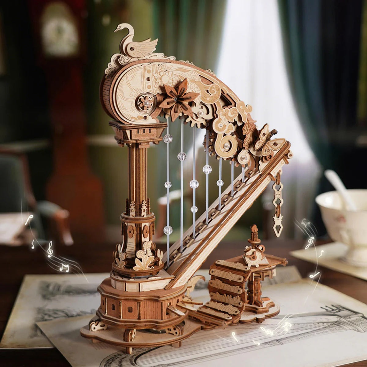 ROKR - Magic Harp Music Box Wooden 3D Puzzle