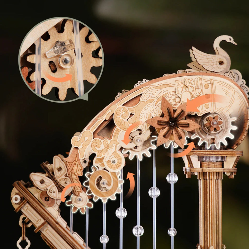ROKR - Magic Harp Music Box Wooden 3D Puzzle