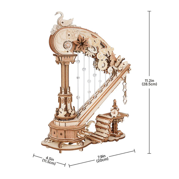 ROKR - Magic Harp Music Box Wooden 3D Puzzle