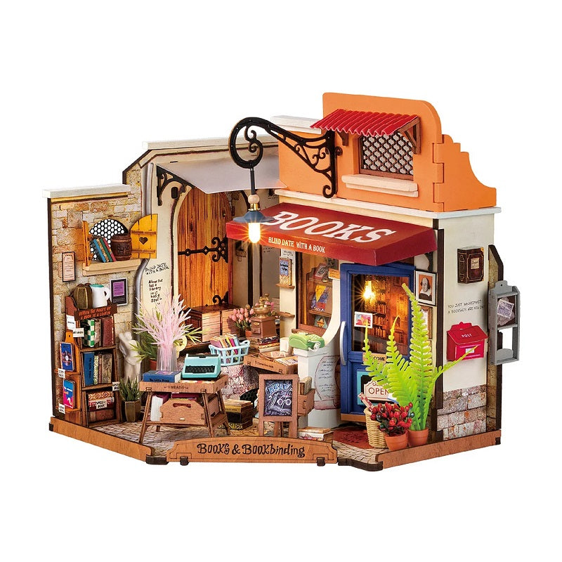 Rolife Corner Bookstore, DIY Miniature House Kit Main image