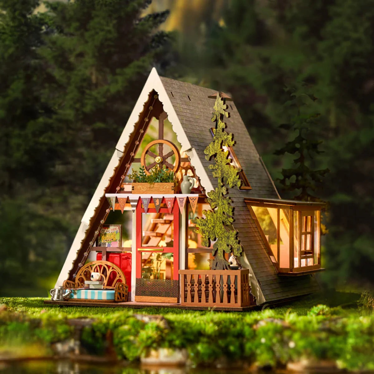 Rolife - A-Frame Cabin, DIY Miniature House DG181