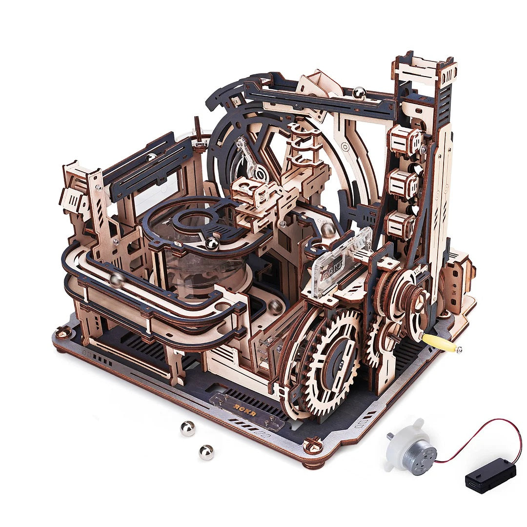 Robotime-ROKR - Spaceport Marble Run 3D Wooden Puzzle Main image