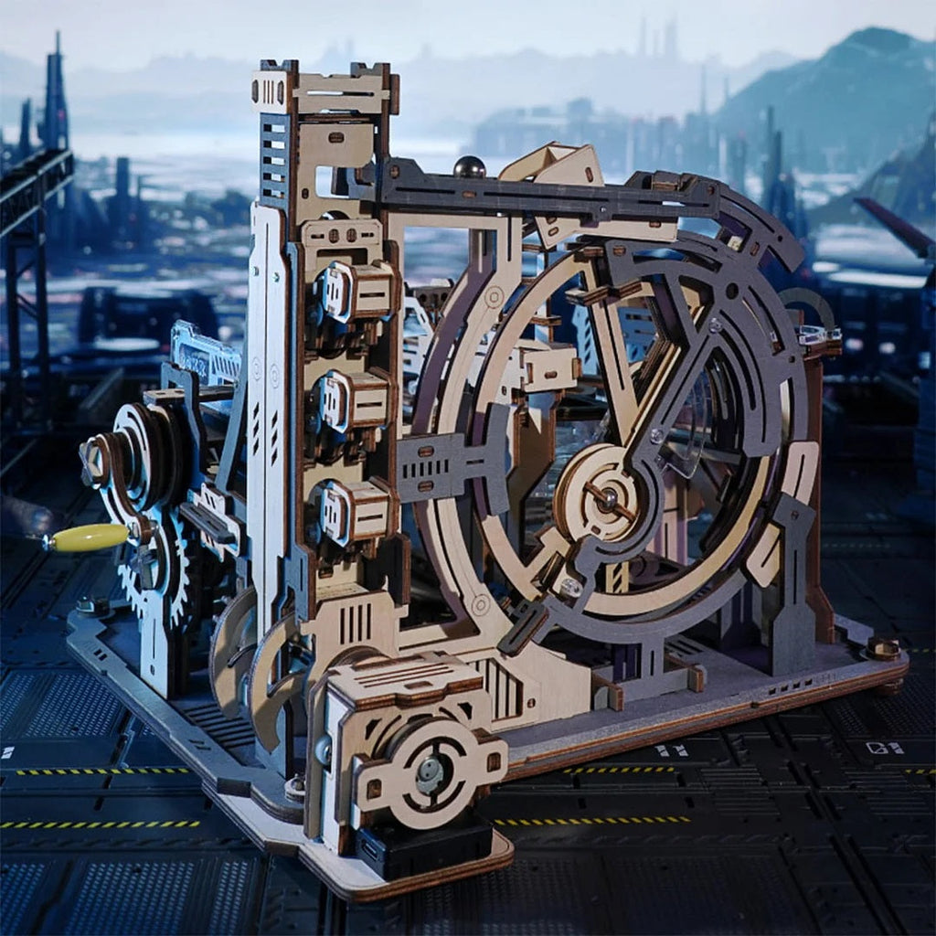 Robotime-ROKR - Spaceport Marble Run 3D Wooden Puzzle