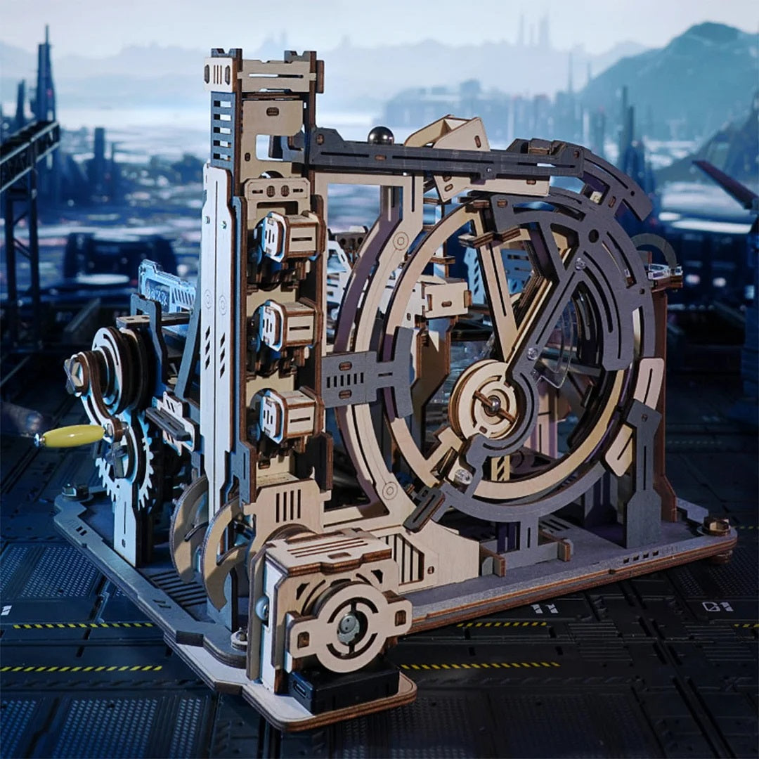 Robotime-ROKR - Spaceport Marble Run 3D Wooden Puzzle