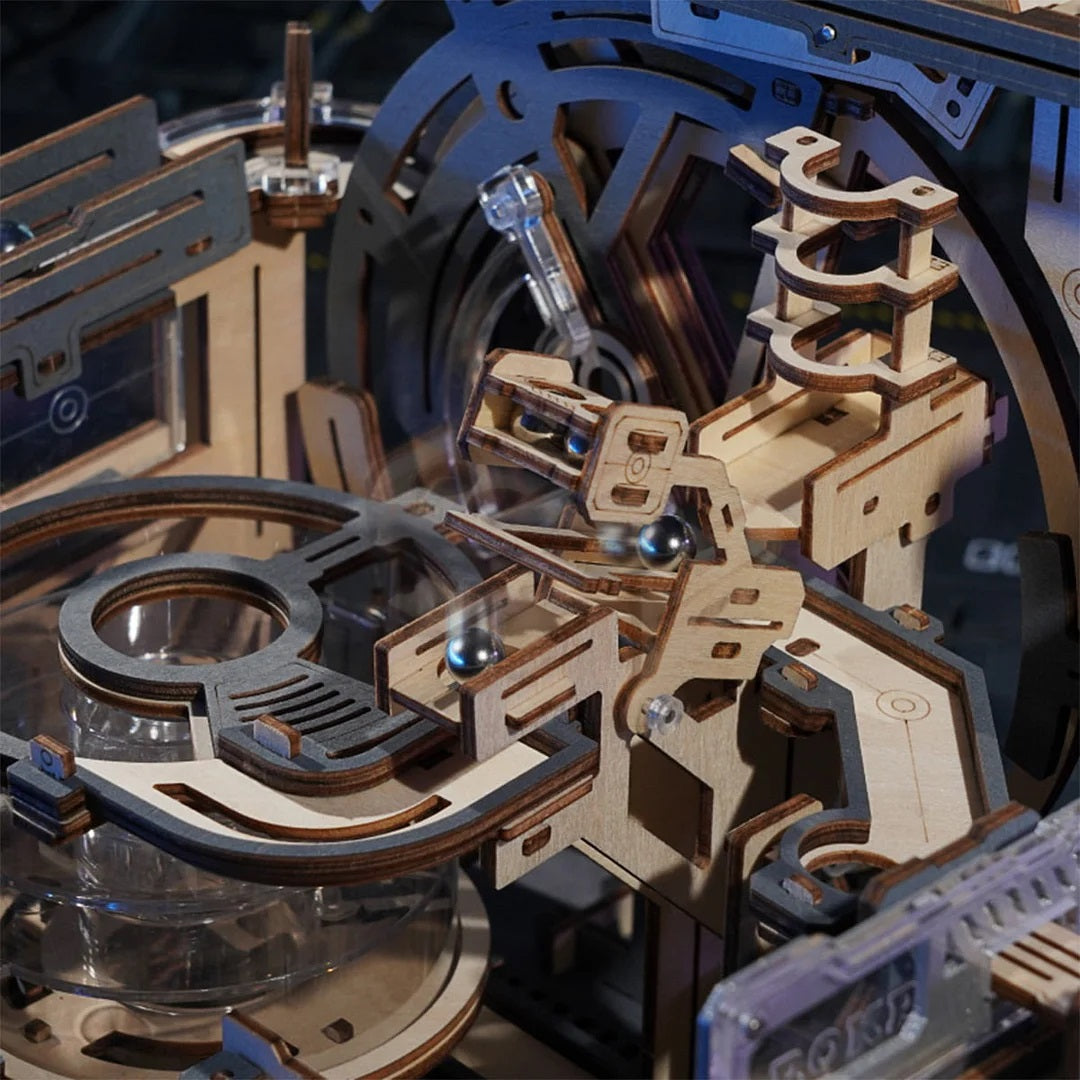 Robotime-ROKR - Spaceport Marble Run 3D Wooden Puzzle
