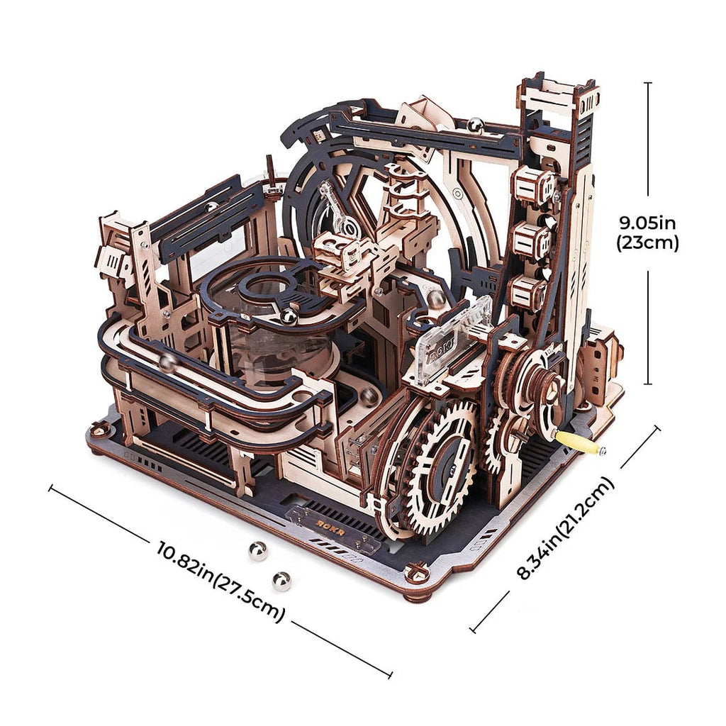 Robotime-ROKR - Spaceport Marble Run 3D Wooden Puzzle