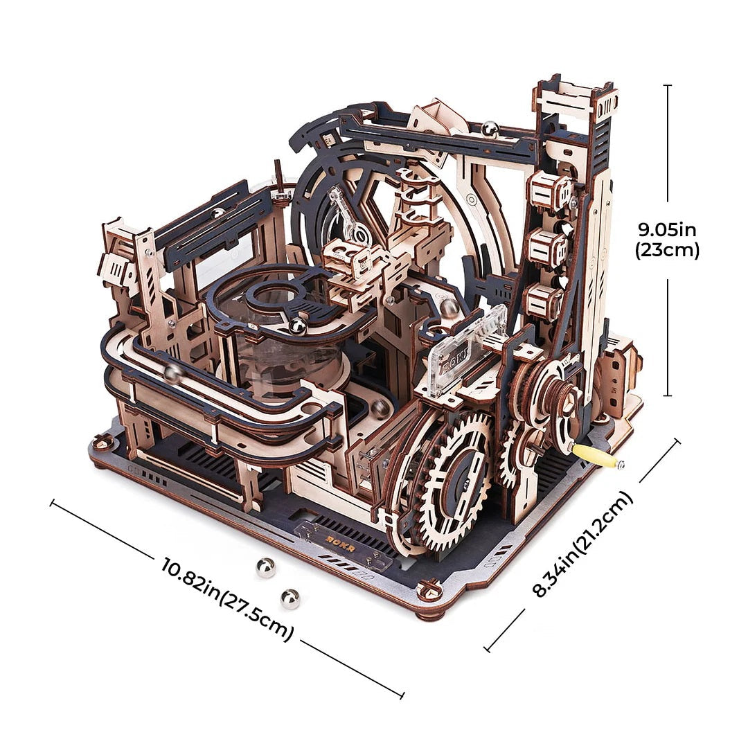 Robotime-ROKR - Spaceport Marble Run 3D Wooden Puzzle