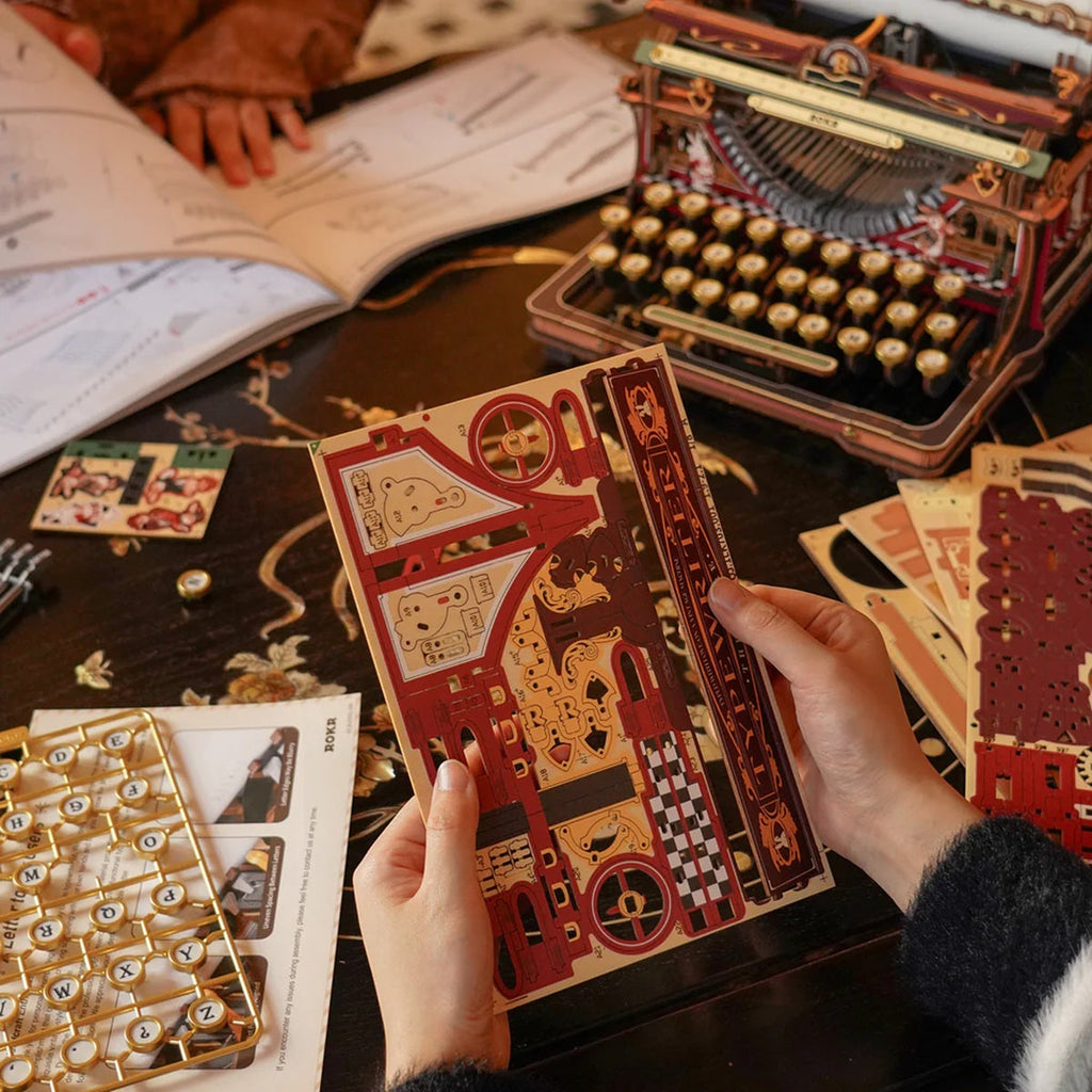 Mechanical Typewriter Wooden 3D Puzzle, Magic Version