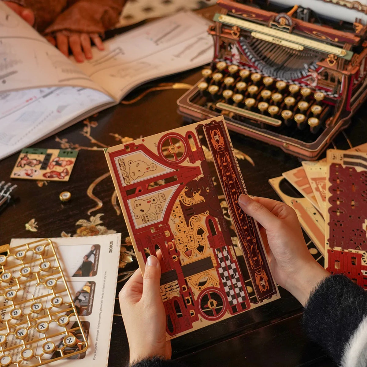 Mechanical Typewriter Wooden 3D Puzzle, Magic Version