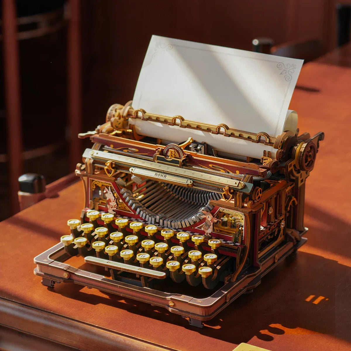 Mechanical Typewriter Wooden 3D Puzzle, Magic Version