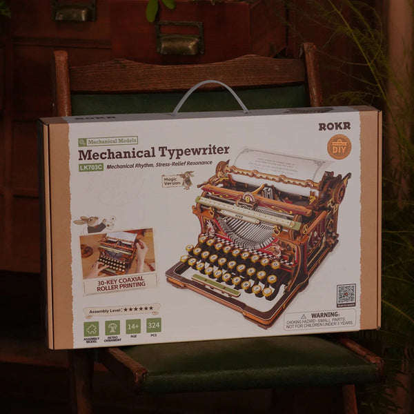 Mechanical Typewriter Wooden 3D Puzzle, Magic Version