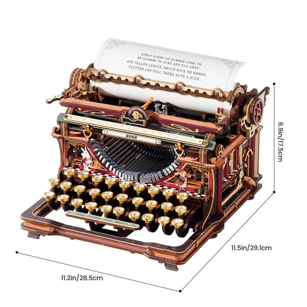 Mechanical Typewriter Wooden 3D Puzzle, Magic Version