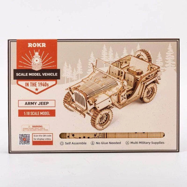 Robotime - Scale Model Vehicles; Army 4x4 Field Car